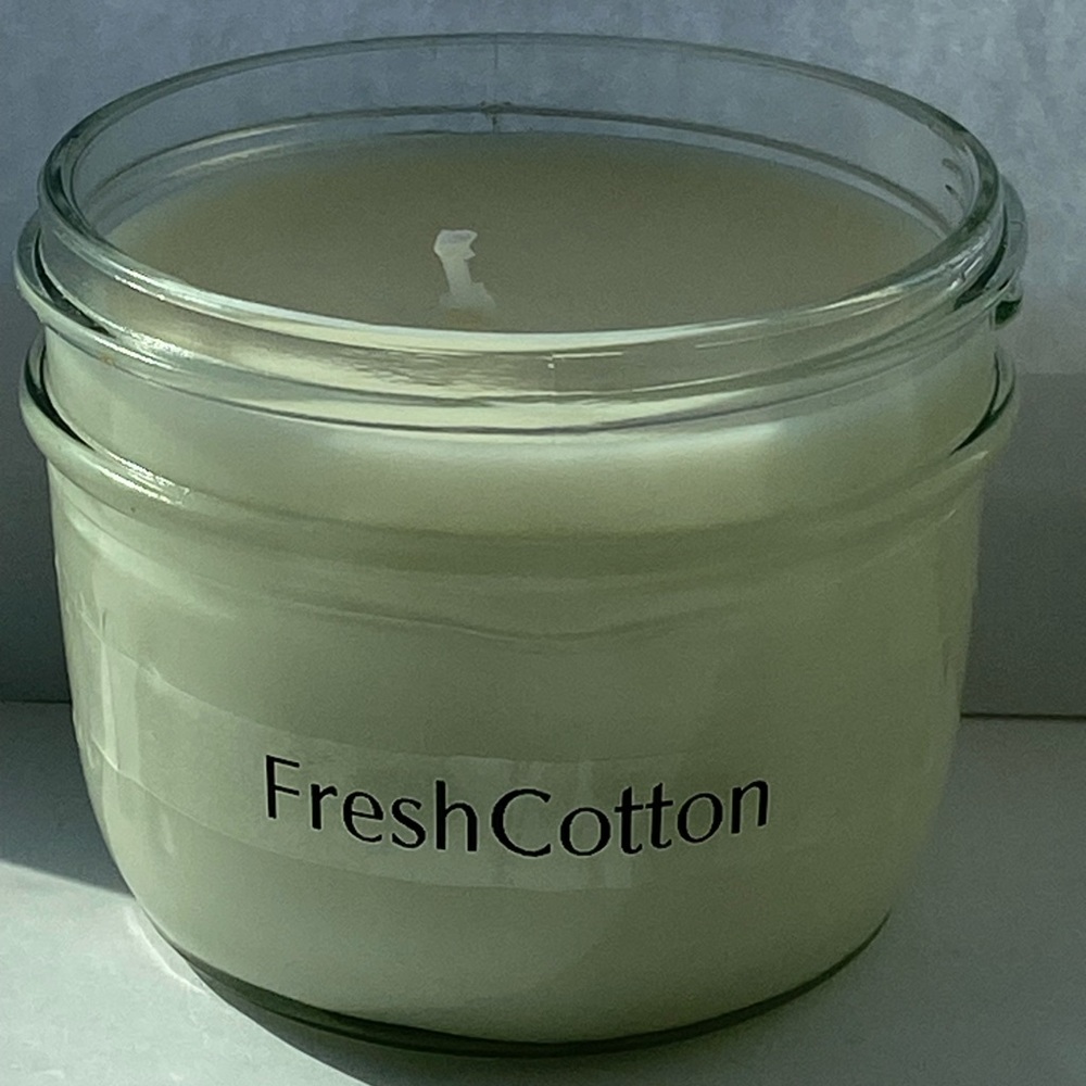 Handmade fresh cotton candle 8oz made with soy wax